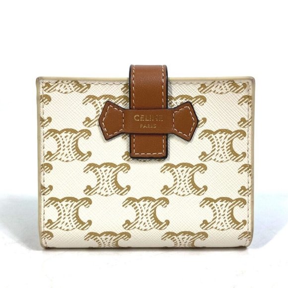 Authentic CELINE Macadam Triomphe Wallet Folded wallet PVC/Leather - Picture 1 of 12